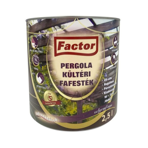 Factor pergola kültéri fafesték fehér 2,5l 5840/l
