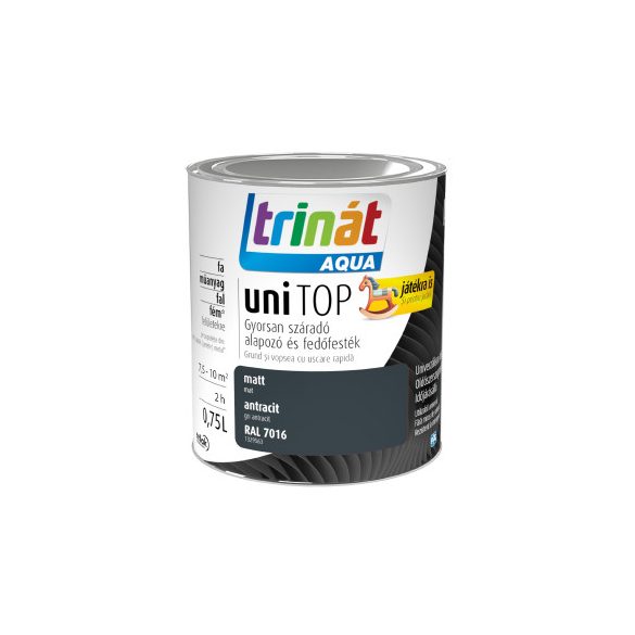 Trinát aqua unitop matt fekete RAL 9005 0.75l